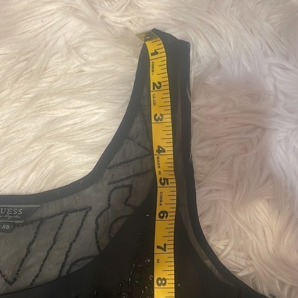 GUESS Black Mesh Sparkle Tank Top - Picture 11 of 11